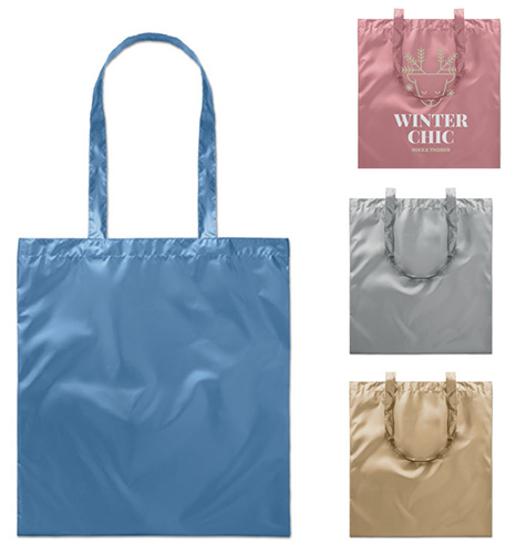 Πολυεστερική τσάντα για ψώνια με γυαλιστερή Με Εκτύπωση και Πλαστικοποίηση.